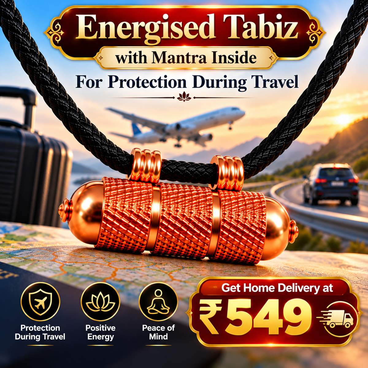 Mantra Energised Tabiz - For Protection During Travel.